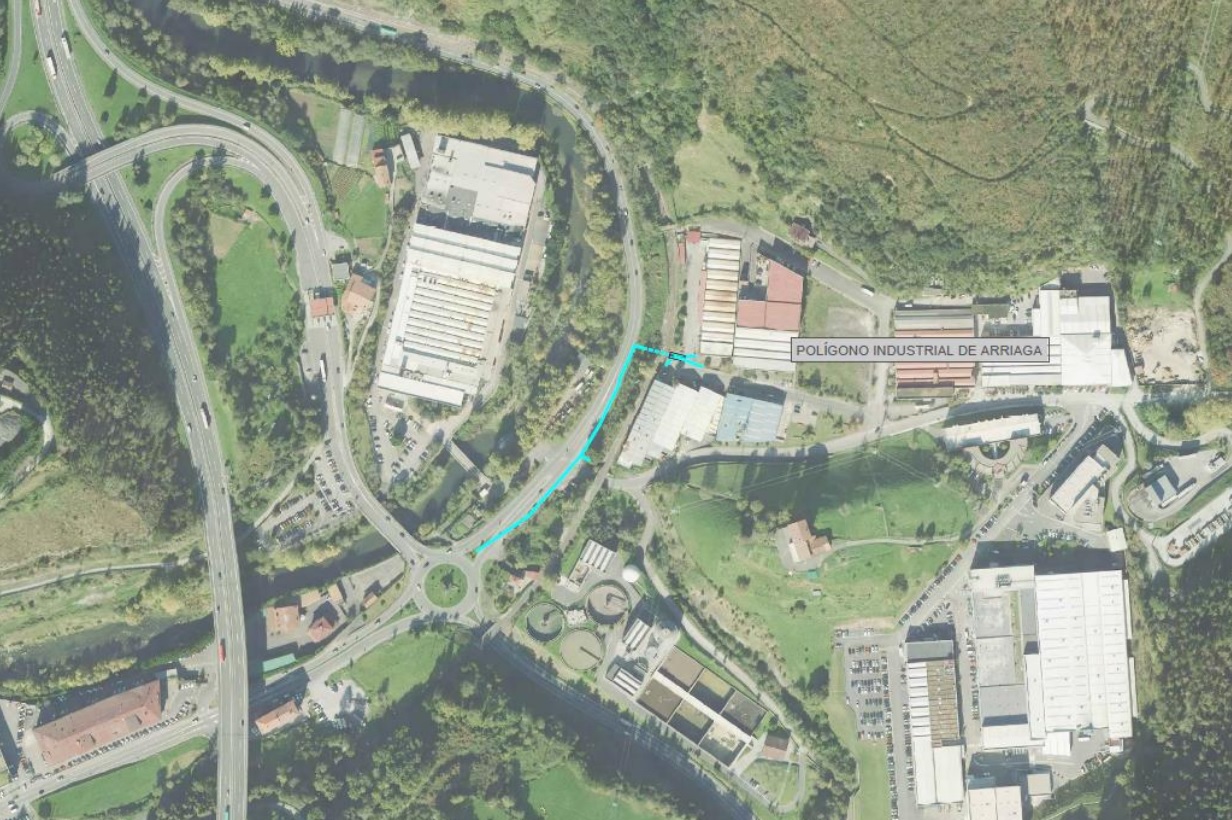Plano de la zona de obras de Elgoibar