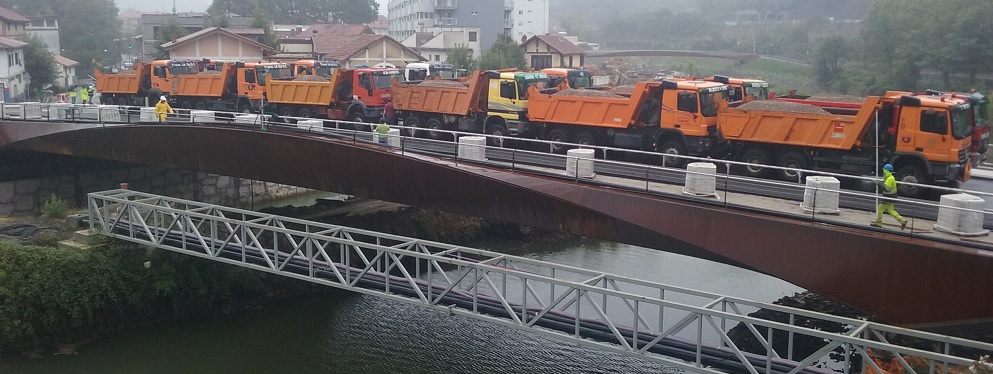 Prueba de carga puente de Martutene