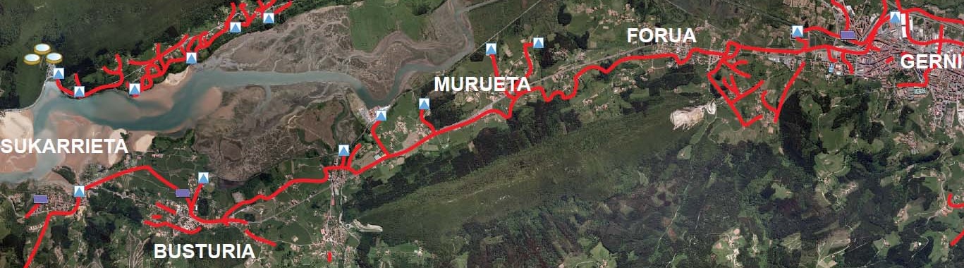 Estado de las obras del colector Gernika-Busturia.