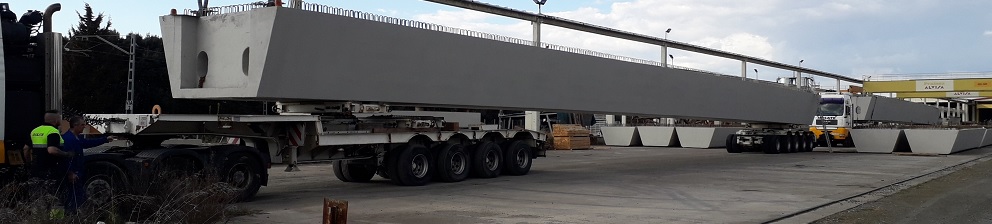 Viga preparada para su transporte a Zalla